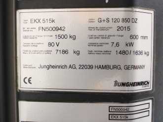 Used Forklift Truck JUNGHEINRICH EKX 515k G+S120-850DZ ELEKTRO HOCHHUBKOMMISSIONIERER (12910526)