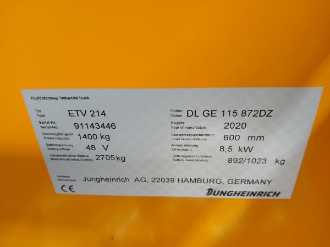 Used Forklift Truck JUNGHEINRICH ETV 214 MP DL GE 115 872 DZ ELEKTRO SCHUBMASTSTAPLER (13054418)