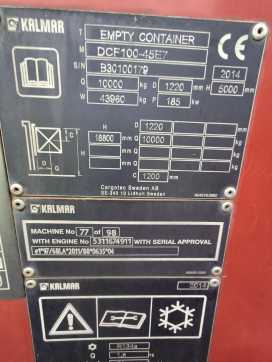 Used Forklift Truck KALMAR DCF100-45E7 DIESEL CONTAINERSTAPLER (13075474)