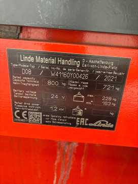 Used Forklift Truck LINDE D08-1160-01 ELEKTRO HOCHHUBWAGENDEICHSEL (13063599)