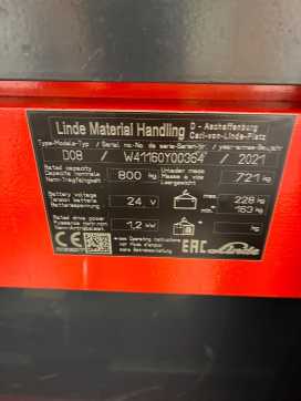 Used Forklift Truck LINDE D08-1160-01 ELEKTRO HOCHHUBWAGENDEICHSEL (13063643)