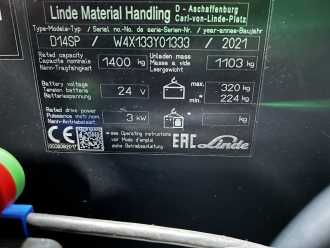 Used Forklift Truck LINDE D14 SP : 1,4t / 2t (133-01) ELEKTRO HOCHHUBWAGENFAHRERSTAND (13069136)