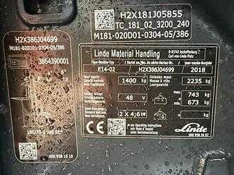 Used Forklift Truck LINDE E 14 -02 ELEKTRO DREIRADFRONTSTAPLER (13064793)