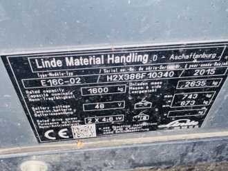 Used Forklift Truck LINDE E 16 C-02 EVO Triplex ELEKTRO DREIRADFRONTSTAPLER (12991481)
