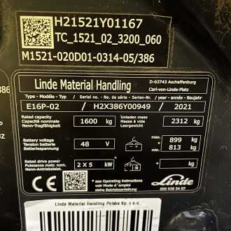 Used Forklift Truck LINDE E 16 P EVO ELEKTRO VIERRADFRONTSTAPLER (12961403)