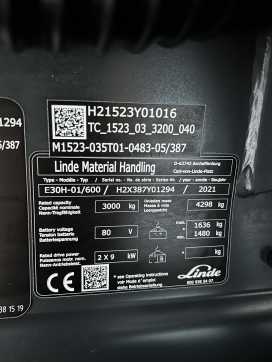 Used Forklift Truck LINDE E 30/600 H : 3,0t ELEKTRO VIERRADFRONTSTAPLER (12960189)