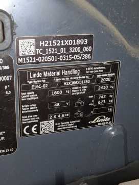 Used Forklift Truck LINDE E16C-386-02 ELEKTRO DREIRADFRONTSTAPLER (13054970)
