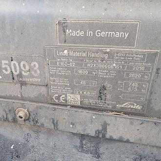 Used Forklift Truck LINDE E16C-386 ELEKTRO DREIRADFRONTSTAPLER (13003245)