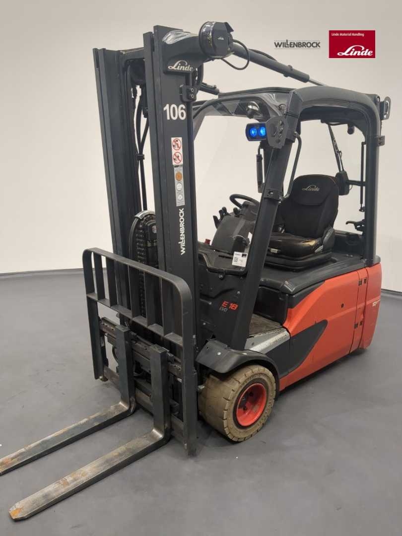 Used Forklift Truck LINDE E18L-386-02 ELEKTRO DREIRADFRONTSTAPLER (13063645)