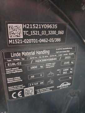Used Forklift Truck LINDE E18L-386-02 ELEKTRO DREIRADFRONTSTAPLER (13063645)