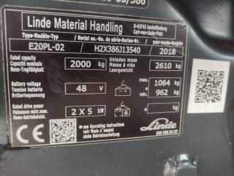 Used Forklift Truck LINDE E20PL-02/386 EVO ELEKTRO VIERRADFRONTSTAPLER (13073602)