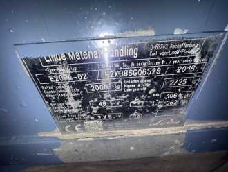 Used Forklift Truck LINDE E20PL-02 Baujahr 2016 / Stunden 6919 HH 6,96 ELEKTRO VIERRADFRONTSTAPLER (13066320)