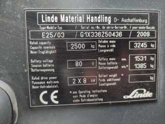 Used Forklift Truck LINDE E25/03-336 ELEKTRO VIERRADFRONTSTAPLER (13073836)