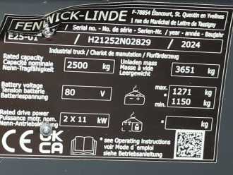Used Forklift Truck LINDE E25-1252-01 ELEKTRO VIERRADFRONTSTAPLER (13067470)