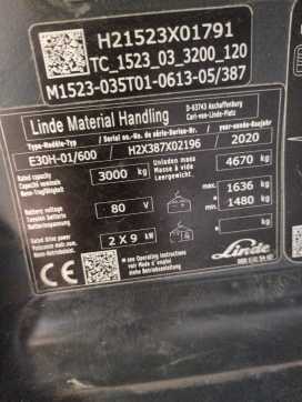 Used Forklift Truck LINDE E30/600H-387-01 ELEKTRO VIERRADFRONTSTAPLER (13068162)
