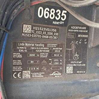 Used Forklift Truck LINDE E30L-387 ELEKTRO VIERRADFRONTSTAPLER (13006530)