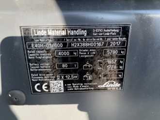 Used Forklift Truck LINDE E40H-01/600 ELEKTRO VIERRADFRONTSTAPLER (13059001)