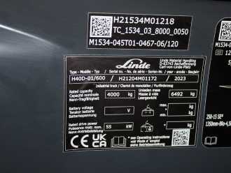 Used Forklift Truck LINDE H 40 D-01/600 1204 DIESEL VIERRADFRONTSTAPLER (13060761)