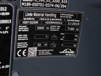 Used Forklift Truck LINDE H 50 T-02/600 394 GAS VIERRADFRONTSTAPLER (13068481)