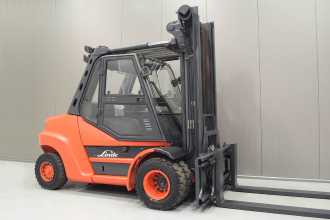 Used Forklift Truck LINDE H 80 D/900 /7575/ DIESEL VIERRADFRONTSTAPLER (13070395) backdrop