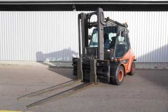 Used Forklift Truck LINDE H 80 D EVO 396-03 DIESEL VIERRADFRONTSTAPLER (13070589) backdrop