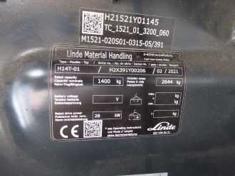 Used Forklift Truck LINDE H14T-01 GAS VIERRADFRONTSTAPLER (13064168)