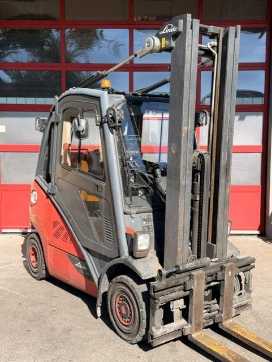 Used Forklift Truck LINDE H20T-02/600 GAS VIERRADFRONTSTAPLER (13070712)