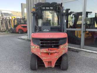 Used Forklift Truck LINDE H25D-02 DIESEL VIERRADFRONTSTAPLER (13060662)
