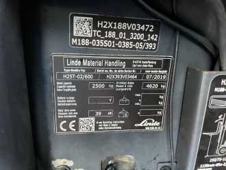 Used Forklift Truck LINDE H25T-02/600 GAS VIERRADFRONTSTAPLER (13040938)