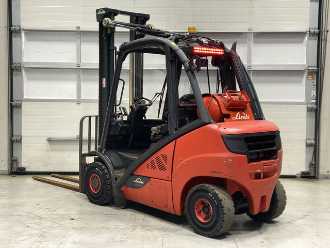 Used Forklift Truck LINDE H25T-02 GAS VIERRADFRONTSTAPLER (13024938)