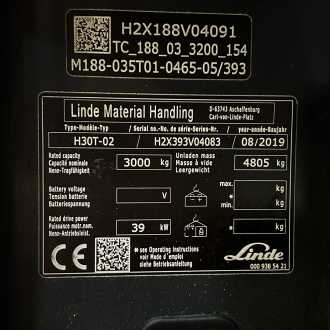 Used Forklift Truck LINDE H30 T: 3,0t GAS VIERRADFRONTSTAPLER (13069134)