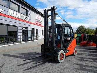 Used Forklift Truck LINDE H30T-01 Triplex Side shift GAS VIERRADFRONTSTAPLER (13064079)