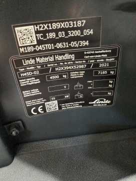 Used Forklift Truck LINDE H45D-394-02 DIESEL VIERRADFRONTSTAPLER (13066903)
