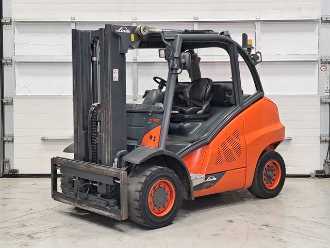 Used Forklift Truck LINDE H50D-02/600 DIESEL VIERRADFRONTSTAPLER (13063179) backdrop