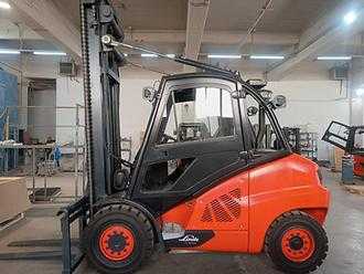 Used Forklift Truck LINDE H50D-02 DIESEL VIERRADFRONTSTAPLER (13010365)