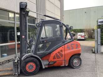 Used Forklift Truck LINDE H50D-02 DIESEL VIERRADFRONTSTAPLER (13029345)