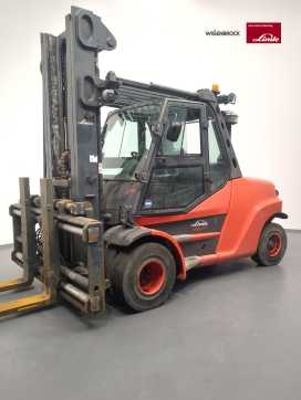 Used Forklift Truck LINDE H80/1100D-396-03 DIESEL VIERRADFRONTSTAPLER (13036371) backdrop