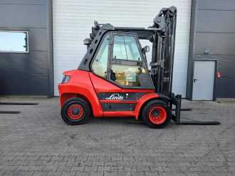 Used Forklift Truck LINDE H80D-02 DIESEL VIERRADFRONTSTAPLER (13046283)