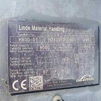 Used Forklift Truck LINDE H80D-396 DIESEL VIERRADFRONTSTAPLER (13006793)