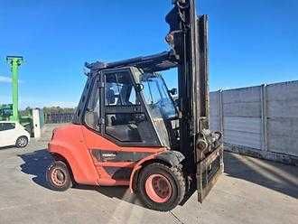 Used Forklift Truck LINDE H80D-900-03 DIESEL VIERRADFRONTSTAPLER (13075251) backdrop