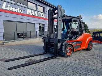 Used Forklift Truck LINDE H80T-01/1100 Fork positioner GAS VIERRADFRONTSTAPLER (12999480)