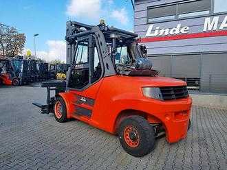 Used Forklift Truck LINDE H80T-01/1100 Fork positioner GAS VIERRADFRONTSTAPLER (12999480)