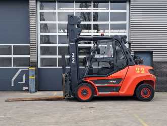 Used Forklift Truck LINDE H80T/03-900 GAS VIERRADFRONTSTAPLER (12951084)