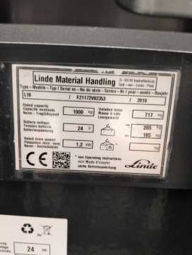 Used Forklift Truck LINDE L10-1172-01 ELEKTRO HOCHHUBWAGENDEICHSEL (13071920)
