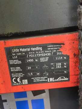 Used Forklift Truck LINDE L14-1173-01 ELEKTRO HOCHHUBWAGENDEICHSEL (13036759)