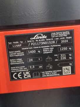 Used Forklift Truck LINDE L14AP-1173-01 ELEKTRO HOCHHUBWAGENFAHRERSTAND (13050954)