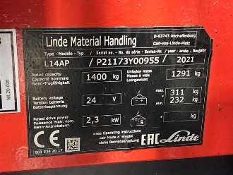 Used Forklift Truck LINDE L14AP ELEKTRO NIEDERHUBWAGENSEMIELEKTRISCH (13058588)