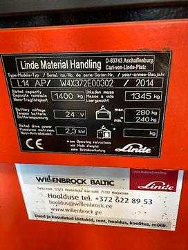 Used Forklift Truck LINDE L14APi/372 ELEKTRO HOCHHUBWAGENFAHRERSTAND (12418649)