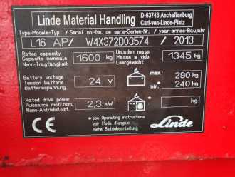 Used Forklift Truck LINDE L16iAP/372 ELEKTRO HOCHHUBWAGENDEICHSEL (13065110)