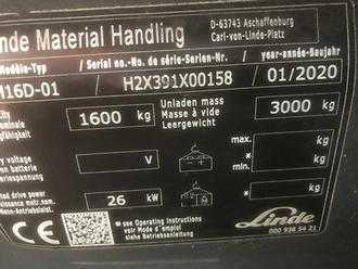 Used Forklift Truck LINDE Linde H16D-01 EVO 391 Dieselstapler Vollkabine 1600kg DIESEL VIERRADFRONTSTAPLER (12895867)
